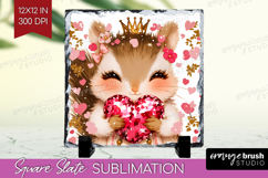 Squirrel Valentine Slate PNG Cute Valentines Day Square Product Image 1