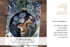 Animals In Christmas Baubles Postcard Set Product Image 3