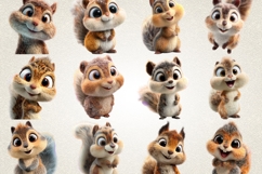Squirrel Nursery Clipart Bundle 39 PNG 4kl Transparent BG Product Image 3