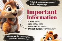Squirrel Nursery Clipart Bundle 39 PNG 4kl Transparent BG Product Image 6