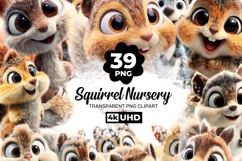 Squirrel Nursery Clipart Bundle 39 PNG 4kl Transparent BG Product Image 1