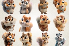 Squirrel Nursery Clipart Bundle 39 PNG 4kl Transparent BG Product Image 4
