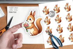 Squirrel Spring Bouquet Sticker Product Image 1