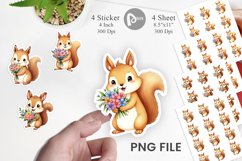 Squirrel Spring Bouquet Sticker Product Image 1