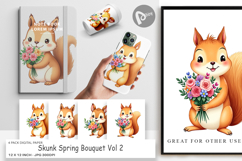 Digital Paper Squirrel Spring Bouquet Product Image 1
