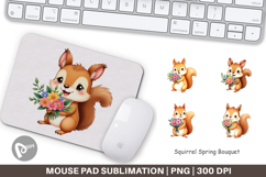 Mouse Pad Squirrel Spring Bouquet Product Image 1