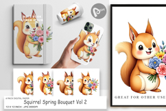 Digital Paper Squirrel Spring Bouquet Product Image 1