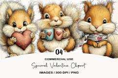 Squirrel Valentine Clipart Product Image 1