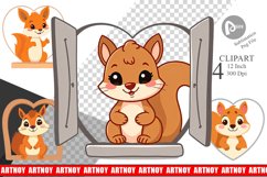 Clipart Heart Squirrel Product Image 1