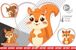 Clipart Heart Squirrel Product Image 1