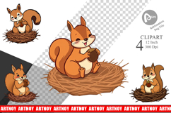 Acorn Squirrel Clipart Product Image 1