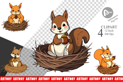 Acorn Squirrel Clipart Product Image 1