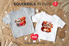Squirrels in love. Valentine's Day, PNG. Product Image 3