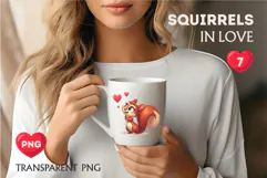 Squirrels in love. Valentine's Day, PNG. Product Image 4