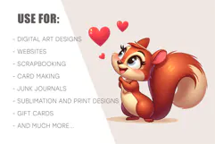 Squirrels in love. Valentine's Day, PNG. Product Image 8