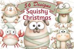 Chubby Christmas Critters PNG Cute Holiday Animal Clipart Product Image 1