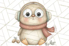 Chubby Christmas Critters PNG Cute Holiday Animal Clipart Product Image 3