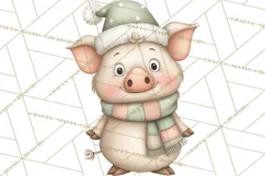 Chubby Christmas Critters PNG Cute Holiday Animal Clipart Product Image 5
