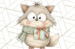 Chubby Christmas Critters PNG Cute Holiday Animal Clipart Product Image 3