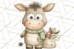 Chubby Christmas Critters PNG Cute Holiday Animal Clipart Product Image 2