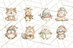 Chubby Christmas Critters PNG Cute Holiday Animal Clipart Product Image 2