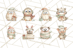 Chubby Christmas Critters PNG Cute Holiday Animal Clipart Product Image 3