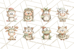 Chubby Christmas Critters PNG Cute Holiday Animal Clipart Product Image 6