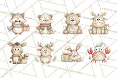 Chubby Christmas Critters PNG Cute Holiday Animal Clipart Product Image 7