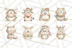 Chubby Christmas Critters PNG Cute Holiday Animal Clipart Product Image 8