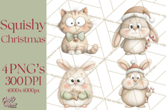 Chubby Christmas Critters PNG Cute Holiday Animal Clipart Product Image 1