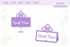 Floral wedding place card template .svg .dxf .eps .pdf .png Product Image 1