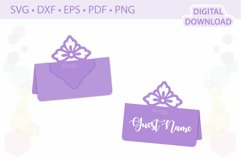 Floral wedding place card template .svg .dxf .eps .pdf .png Product Image 2