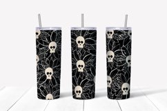 Skull and flowers tumbler,Skinny tumbler wrap design Product Image 2
