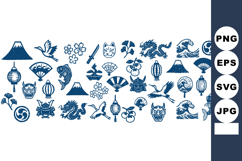 Traditional Japanese Icon Vector Clipart Bundle Product Image 1