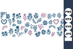Elegant Floral Vector Clipart Set for Crafting Product Image 1