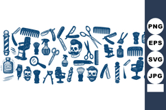 Vintage Barber Tools Clipart Bundle for Grooming Product Image 1