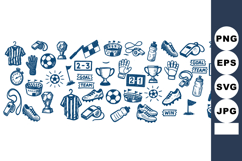 Hand Drawn Vintage Soccer Clipart Bundle for Sports Product Image 1