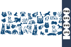 Dog Silhouette Vector Clipart Bundle For Crafts Product Image 1