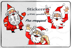 Funny Santa Stickers Pre cropped png Mad Christmas overlay Product Image 1