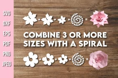 10 Rolled Paper Flowers Svg, 3D Paper Flowers Papercut Product Image 2