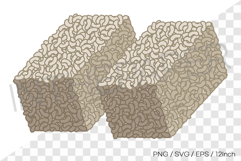 Crispy and savory ssalgangjeong rice puff PNG SVG Korean Product Image 1