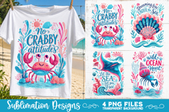 Boho sea creatures sublimation PNG, Ocean creatures 4 PNG Product Image 4