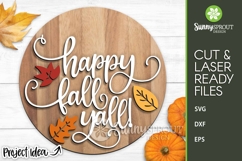 Happy Fall Y&#039;all Leaf Sign - SVG Laser Cut Files Product Image 2