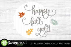 Happy Fall Y&#039;all Leaf Sign - SVG Laser Cut Files Product Image 3
