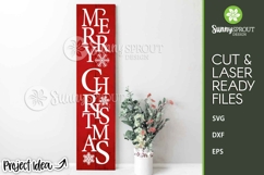 Merry Christmas Farmhouse Porch Sign - Cricut SVG Cut Files Product Image 1