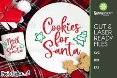 Cookies Milk for Santa Plate and Mug - Cricut SVG Cut File Product Image 1