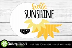 Hello Sunshine Sunflower Sign - SVG Laser Cut Files Product Image 3