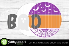 Boo Ghost, Bats, Spiderweb Sign - Halloween Laser Cut File Product Image 3