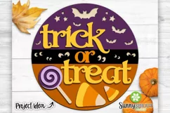 Trick or Treat Candy Bats Sign - Halloween SVG Laser Files Product Image 2