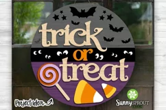 Trick or Treat Candy Bats Sign - Halloween SVG Laser Files Product Image 1